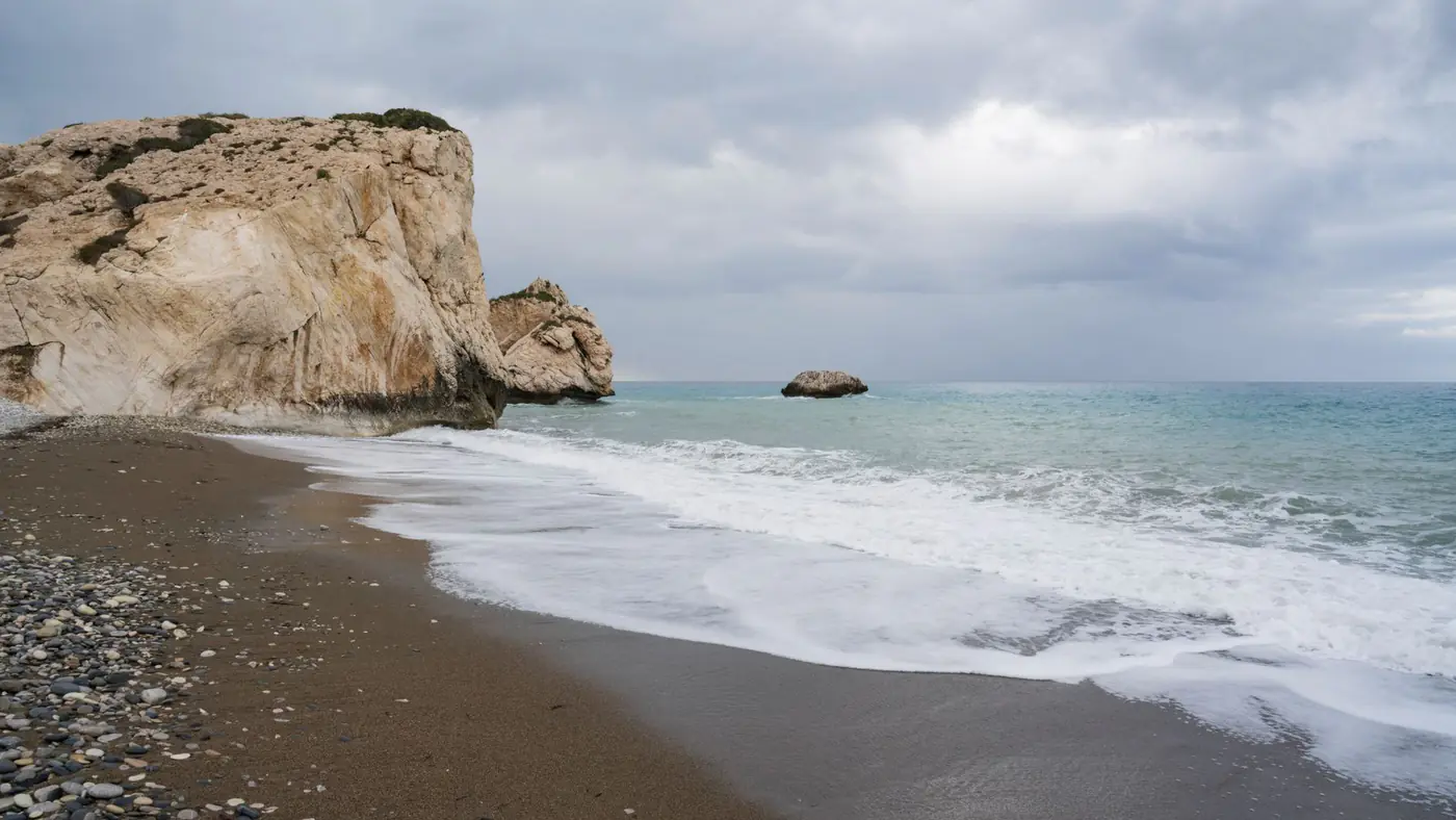 Explore the serene beauty of Petra tou Romiou, a captivating beach landscape in Cyprus.
